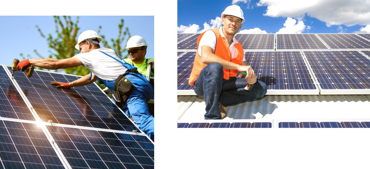 Polikrystaliczne panele fotowoltaiczne.